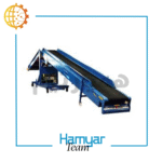 نوارنقاله ۱۰ متری برای بسته‌بندی، تسمه PVC، زاویه دید از روبه رو، شاسی فلزی، سریع و قابل اعتماد