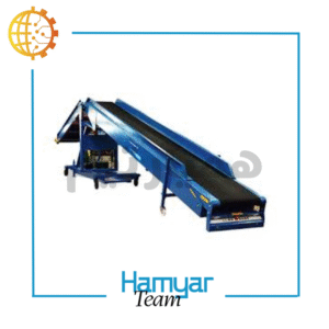 نوارنقاله ۱۰ متری برای بسته‌بندی، تسمه PVC، زاویه دید از روبه رو، شاسی فلزی، سریع و قابل اعتماد