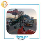 نوارنقاله بارگیری فله ۷ متری تسمه اجدار Chevron Belt عرض ۴۰-۱۰۰ سانتی‌متر کانوایر فله شن ماسه مصالح معدن سیمان زاویه دید بالا به پایین.