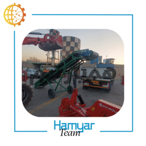 نوارنقاله بارگیری فله ۷ متری تسمه اجدار Chevron Belt عرض ۴۰-۱۰۰ سانتی‌متر کانوایر فله شن ماسه مصالح معدن سیمان زاویه دید بالا به پایین.