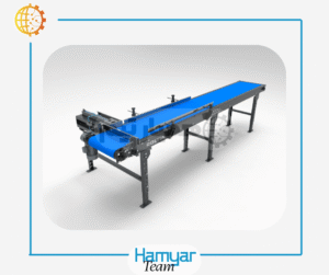 نوارنقاله ۴ متری تمام استیل با عرض ۲۵ سانت جهت انتقال بسته و محصول | نوار نقاله تسمه‌ای صنعتی ساخت ماشین‌سازی همیار (همیارتیم)