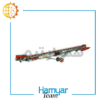 کانوایر فله نوارنقاله بارگیری ۱۲ متری عرض ۴۰-۱۰۰ سانتی سفارشی با تسمه اجدار Chevron Belt برای نوارنقاله معدن شن ماسه سیمان، تصویر قطعات داخلی موتور و گیربکس از نزدیک.