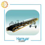 نوارنقاله بارگیری فله 10 متری کانوایر فله معدن سیمان با طول 10 متر عرض سفارشی ۴۰-۱۰۰ سانت تسمه اجدار Chevron Belt کاربرد شن ماسه مصالح، نمای سه‌بعدی زاویه دید.