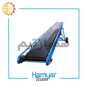 کانوایر فله نوارنقاله مصالح سیمان ۱۲ متری عرض ۴۰-۱۰۰ سانتی سفارشی با تسمه اجدار Chevron Belt موتور SEW گیربکس شافت مستقیم، عکس دیتیل جوشکاری از نزدیک.