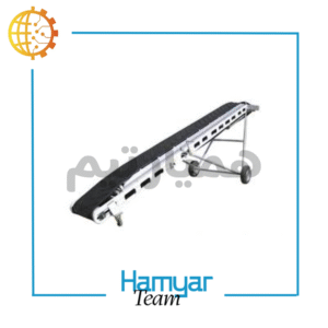 کانوایر فلهبر ۵ متری با تسمه اجدار ضخیم Chevron، مناسب نوارنقاله معدن، نوارنقاله سیمان، نوارنقاله مصالح، عرض سفارشی؛ زاویه دید جانبی از ارتفاع.