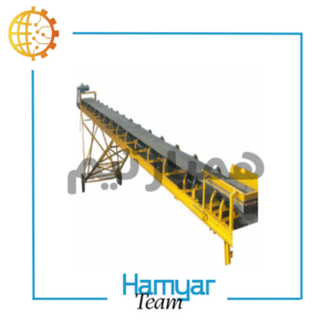 نوارنقاله شن ماسه فله بارگیری 10 متری با Chevron Belt تسمه اجدار طول 10 متر عرض سفارشی ۴۰-۱۰۰ سانت کاربرد کانوایر سیمان معدن، نمای عملیاتی زاویه دید.