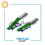 نوارنقاله بسته ۱۰ متری با تسمه PVC صنعتی، زاویه دید بالا، موتور الکتروژن، گیربکس شافت مستقیم، شاسی فلزی ضدزنگ، طول ۱۰ متر، عرض 60 سانت