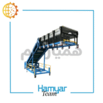 ۸m Loading Belt Conveyor for Bags with PVC Grip Belt, adjustable width 40-100cm, geared motor drive, side-angle shot.