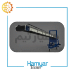 کانوایر سیمان فله نوارنقاله مصالح معدن ۱۲ متری تسمه اجدار Chevron Belt عرض ۴۰-۱۰۰ سانتی سفارشی موتور موتوژن گیربکس کتابی، عکس شماتیک دیاگرام ساده از زاویه فنی.