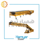 پک قطعات نوارنقاله بارگیری فله ۸ متری عرض 60 سانتی‌متری، تسمه اجدار Chevron Belt شامل موتور گیربکس رولیک، زاویه دید فلت‌لی از مجموعه قطعات.