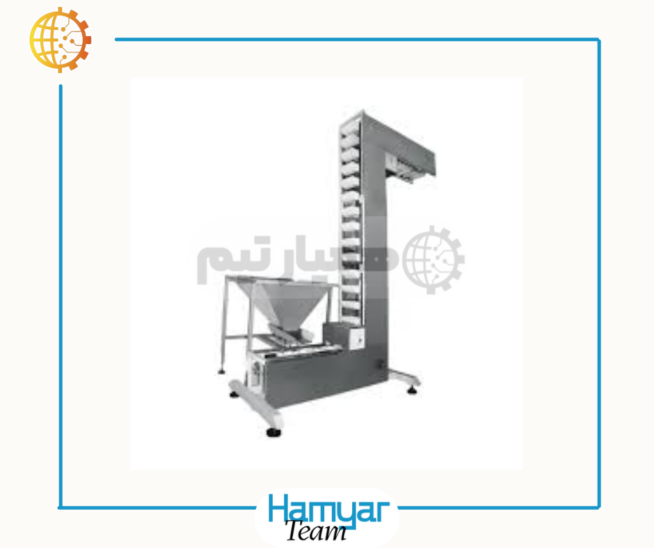 3-meter stainless steel Z elevator conveyor for vertical product transfer by HamyarTeam Machinery