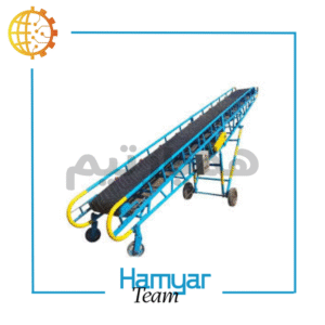 نوارنقاله بارگیری بسته ۷ متری با تسمه PVC گریپ، شاسی آهن سنگین، موتور موتوژن، زاویه دید سه‌چهارم.