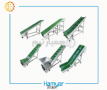 Stainless steel custom elevator conveyor by HamyarTeam Machinery for industrial product handling and food-grade material transfer.