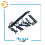 Conveyor 4m package loader with PVC/PU belt, custom 40–100 cm width, steel frame, worm-gear reducer, adjustable incline