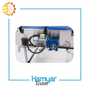 نوارنقاله جت پرینتر ۱ متری استیل با تسمه مدولار، موتورگیربکس صنعتی، سرعت ثابت و متغیر، عرض قابل سفارشی ۸.۵ تا ۶۰ سانت، مناسب خطوط نوارنقاله چاپ تاریخ، محصول ماشینسازی همیار و همیارتیم، سازگار با جت پرینترهای معتبر بازار و مناسب بازارهای آنلاین صنعتی.