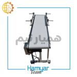 تصویر نوارنقاله جت پرینتر ۲ متری استیل از ماشین‌سازی همیار با تسمه PVC مقاوم، طول ۲ متر و عرض قابل سفارشی‌سازی بین ۸.۵ تا ۶۰ سانتیمتر، مناسب خطوط چاپ تاریخ، رومیزی یا ایستاده، مجهز به موتورگیربکس صنعتی با سرعت ثابت و متغیر، سازگار با چاپگرهای معتبر بازار مانند آریَن‌بهرنگ، کداجت و سن‌مارکتینگ. این نوارنقاله مخصوص جت پرینتر، نمونه‌ای از تجهیزات صنعتی با کیفیت بالا برای مشتریان B2B و کسب‌وکارهای کوچک است و در مقایسه قیمت و سایت‌های معتبر صنعتی آنلاین قابل بررسی است.