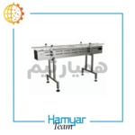 تصویر نوارنقاله جت پرینتر ۱.۵ متری استیل، با تسمه PVC، موتورگیربکس صنعتی، سرعت ثابت، عرض قابل‌سفارشی‌سازی ۸.۵ تا ۶۰ سانت و بالاتر، رومیزی یا ایستاده، مناسب خطوط چاپ تاریخ، سازگار با چاپگرهای معتبر بازار، جزئیات دقیق سازه استیل، نوارنقاله مخصوص جت پرینتر، برند ماشین‌سازی همیار، همیارتیم، تصویر واقعی محصول با کیفیت بالا.