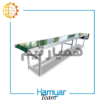 تصویر نوارنقاله جت پرینتر آهنی سفارشی از برند ماشین‌سازی همیار، طول متغیر ۰.۵ تا ۱۵ متر، عرض قابل‌سفارشی‌سازی ۵ تا ۱۰۰ سانت، تسمه PVC و PU با انتخاب مدولار/ماژولار، مجهز به موتورگیربکس صنعتی با سرعت ثابت یا متغیر، مناسب برای کانوایر چاپ تاریخ و خطوط چاپ رومیزی یا ایستاده، سازگار با چاپگرهای معتبر بازار، مناسب مشتریان کوچک و B2B، توصیف دقیق ظاهر و جزئیات صنعتی، اشاره غیرمستقیم به بازارهای آنلاین تجهیزات صنعتی مانند ترب و دیوار.