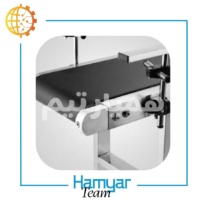 تصویر نوارنقاله جت پرینتر استیل رومیزی ۲ متری، با تسمه PVC مقاوم، موتورگیربکس صنعتی، نمایش جزئیات اتصالات استیل و پایههای رومیزی، مناسب چاپ تاریخ روی محصولات کوچک، برند ماشینسازی همیار، سازگار با چاپگرهای معتبر بازار، ایدهآل برای استفاده در کارگاهها و بررسی قیمت در بازارهای آنلاین تجهیزات صنعتی.