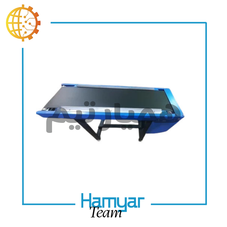 تصویر نوارنقاله جت پرینتر مدل استیل رومیزی به طول ۱ متر و عرض قابل‌سفارشی‌سازی ۸.۵ تا ۶۰ سانت، مجهز به تسمه PU با دوام صنعتی، موتورگیربکس صنعتی با سرعت ثابت، مناسب خطوط چاپ تاریخ و جت پرینترها، ساخته شده توسط ماشین‌سازی همیار (همیارتیم)، سازگار با چاپگرهای معتبر بازار و ایده‌آل برای صنایع کوچک و B2B، قابل استفاده در بازارهای آنلاین تجهیزات صنعتی.