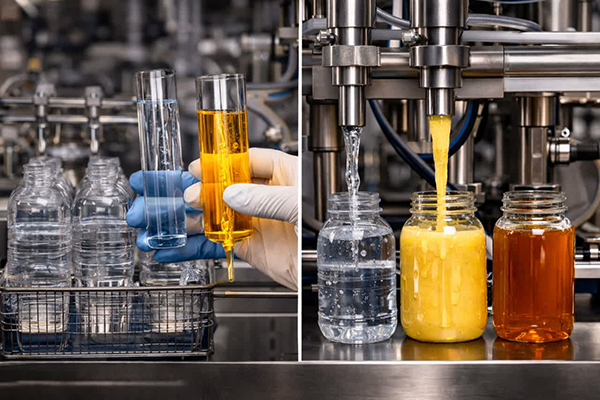 چگونه ویسکوزیته مایع روی انتخاب دستگاه پرکن تاثیر می‌گذارد؟