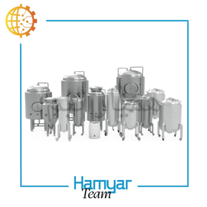 میکسر استیل صنعتی تکجداره با ظرفیت سفارشی، مجهز به همزن گیربکسی با سرعت متغیر، موتورگیربکس صنعتی با طراحی مهندسی، شاسی فولادی و ورق استیل 304، سیستم تخلیه پنوماتیک، کاربرد در صنایع شیمیایی و غذایی، برند ماشینسازی همیار و همیارتیم، قابلیت ساخت سفارشی و سفارشیسازی کامل.