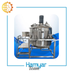 میکسر استیل سفارشی مواد شوینده با ظرفیت 400 لیتر، همزن گیربکسی، موتورگیربکس صنعتی، تخلیه دستی، شاسی فولادی مستحکم، طراحی مهندسی، ظاهر صنعتی واقعی، برند ماشین‌سازی همیار و همیارتیم، مناسب B2B و کارگاه‌های کوچک، امکان سفارش کامل سفارشی‌سازی.