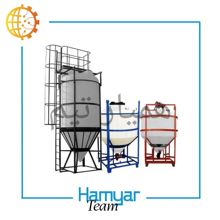 میکسر پلی‌اتیلن قیفی صنعتی با ظرفیت 1000 لیتر، بدنه پلی‌اتیلن مقاوم، همزن گیربکسی با موتور صنعتی اینورتردار، شاسی فولادی مستحکم، سیستم تخلیه دستی، طراحی مهندسی دقیق، مناسب میکس مواد شوینده و شیمیایی، ساخت سفارشی توسط ماشین‌سازی همیار و همیارتیم، امکان سفارشی‌سازی کامل ظرفیت و ابعاد، بررسی قیمت در بازار تجهیزات صنعتی و سایت‌های معتبر فروش ماشین‌آلات صنعتی.